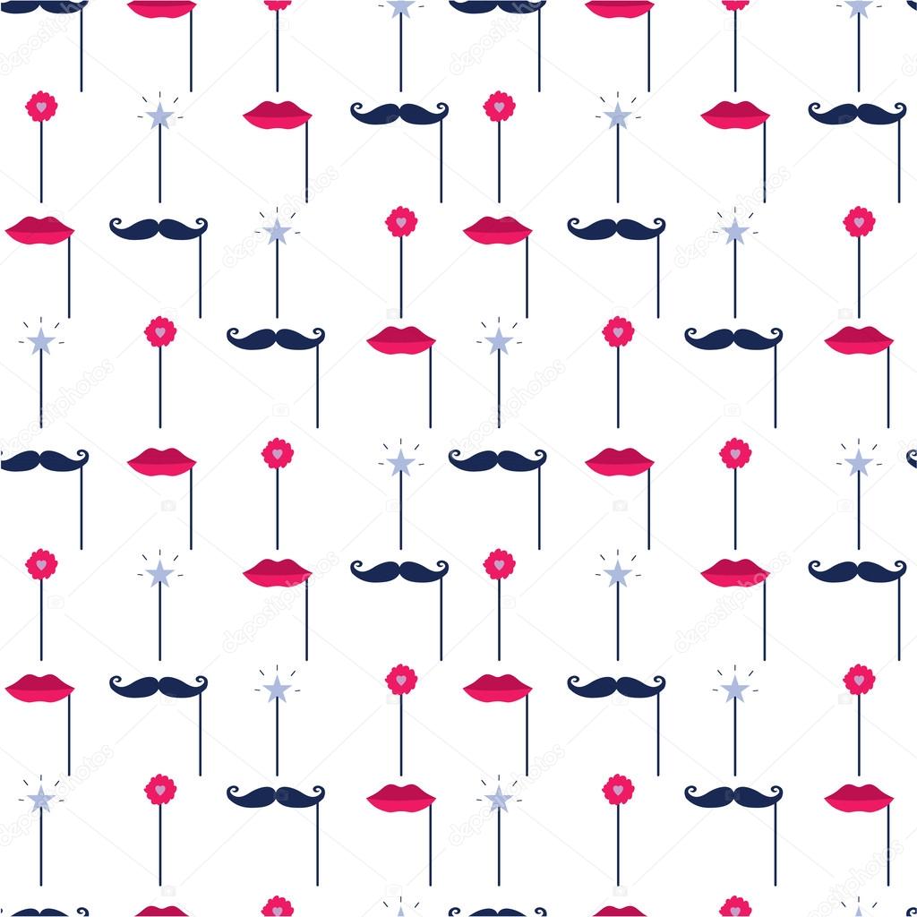 Seamless pattern with retro party elements.