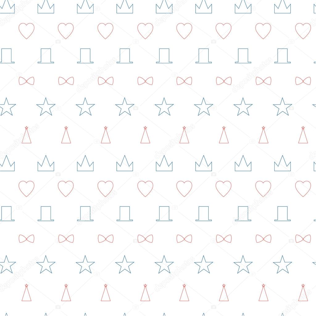 Seamless pattern with retro party elements.