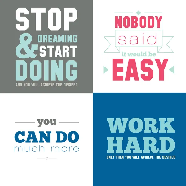 Collection of unusual motivational posters on the sport — Stock Vector