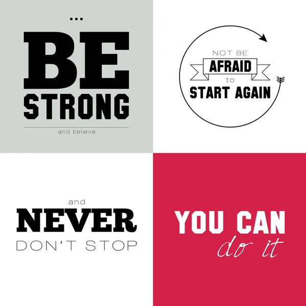 Collection of unusual motivational posters on the sport — Stock Vector