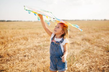 bir uçurtma ile oynarken aile