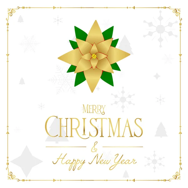İçinde kar taneleri olan bir Noel kartı. Noel ve Yeni Yıl kutlamalarının şablonu, süsler ve noktalarla. Altın tipografiyle Noel ve yeni yıl daveti.