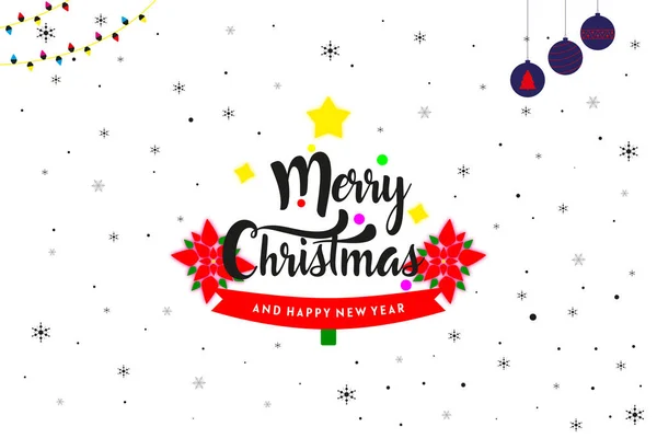 Noel vektör illüstrasyonu. Noel tebrik kartı. Süslü Noel kartı, kar taneleri, noktalı yıldız, kar tanesi, kutsal yıldız ve yay. Aralık tatilini kutlamak için davetiye Mutlu Noeller ve mutlu yıllar. 