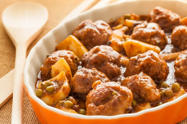 Cuttlefish with meatballs — Stock Photo, Image