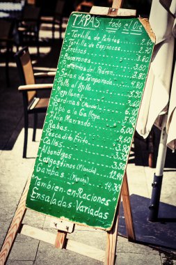 tapas yazı tahtası