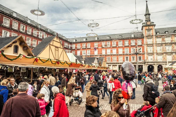 Plac Plaza mayor na Boże Narodzenie — Zdjęcie stockowe