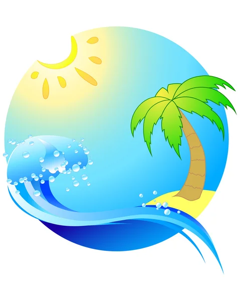 Sea, Travel, beach, climate, island, tropical — Stock Vector