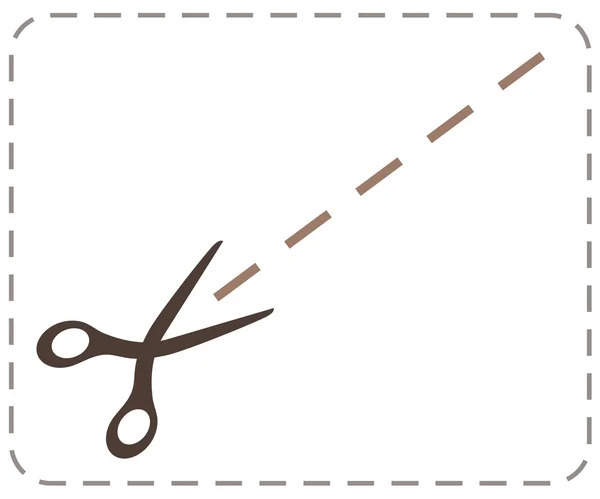 Scissors cutting paper — Stock Vector