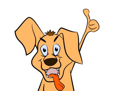 sevimli çizgi köpekle.
