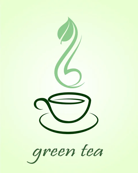 Vector pictogram van groene thee beker. — Stockvector