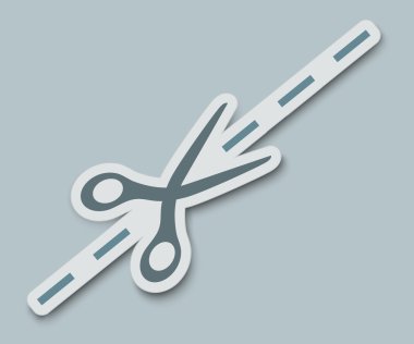 vektör kağıt kesme makası