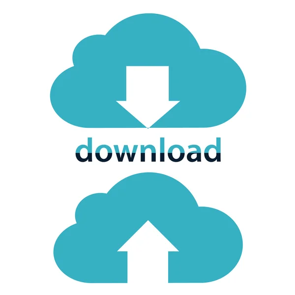 Cloud icona di download — Vettoriale Stock