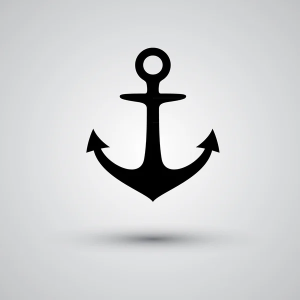 Anchor icon on a gray background — Stock Vector
