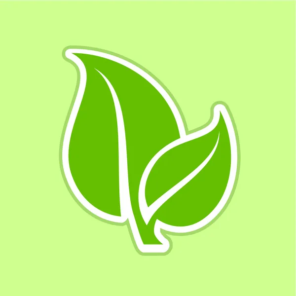 Ecologie concept pictogram met groene bladeren. — Stockvector