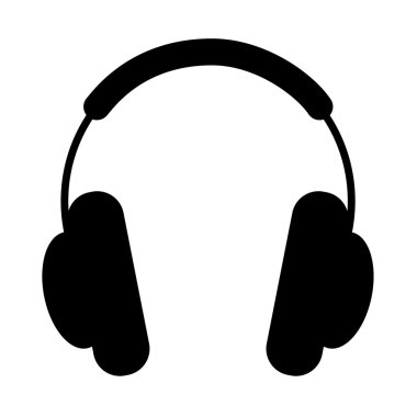 kulaklıklar. beyaz zemin üzerine siluet.