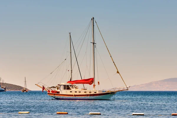 View Boats Yachts Aegean Sea Bodrum Embankment Turkey Seascape — стоковое фото