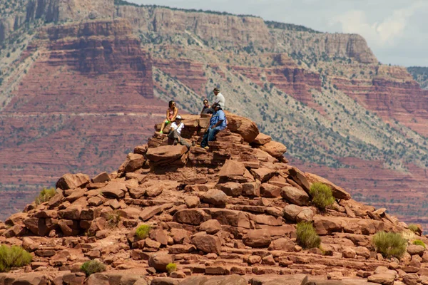 Grand Canyon Arizona Eua Agosto 2017 Grupo Turistas Que Exploram — Fotografia de Stock