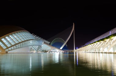 Valencia, İspanya bilim ve Sanat Merkezi. gece