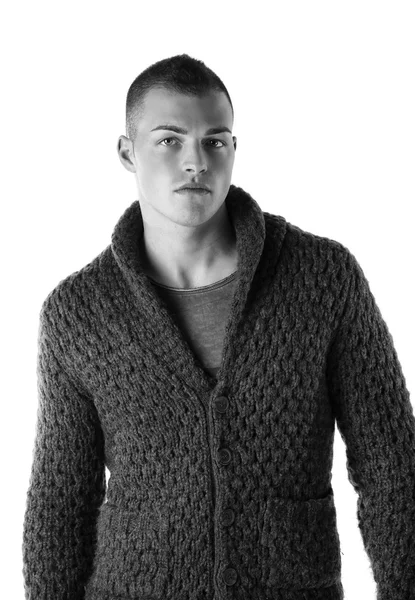 Handsome young man with wool sweater — Stock Photo, Image