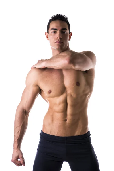 Schön muskulös shirtless junger Mann Blick in die Kamera — Stockfoto