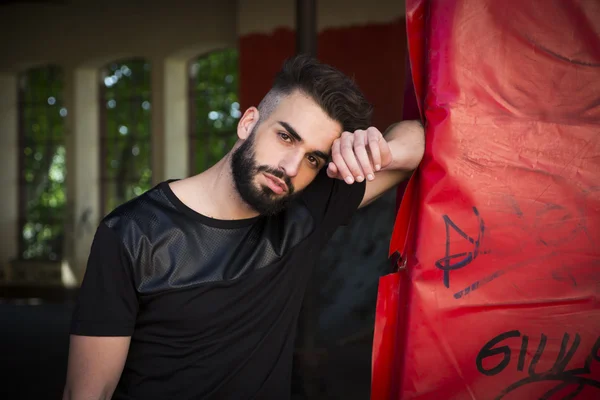 Handsome young man with beard — Stock Photo, Image