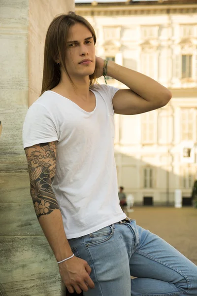 Handsome Long Hair Man — Stock fotografie