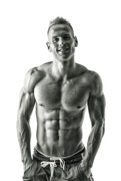 Muskulös bar överkropp manlig modell — Stockfoto