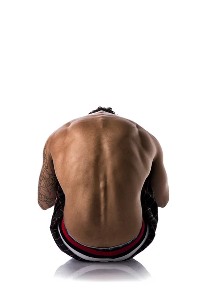 Fit young shirtless man back — Stock Photo, Image