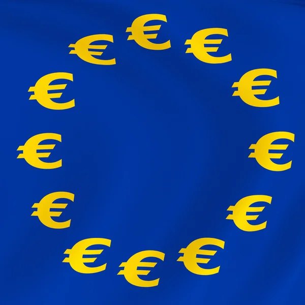 Vlag van euro-munt — Stockfoto