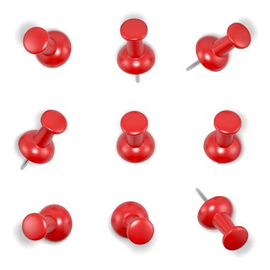 Red Push Pins clipart