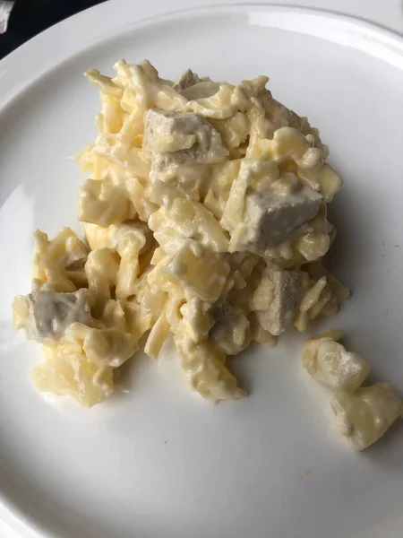 Sebzeli Mantarlı Peynirli Lezzetli Vejetaryen Salatası — Stok fotoğraf