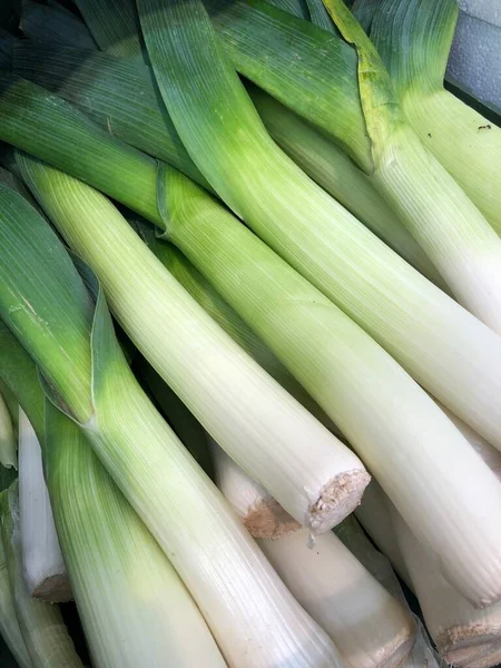 Poireaux Sur Marché — Photo