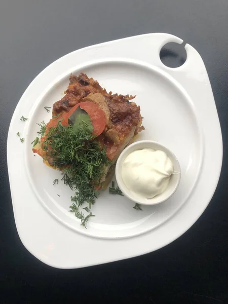 Lasagne Mięsem Warzywami — Zdjęcie stockowe