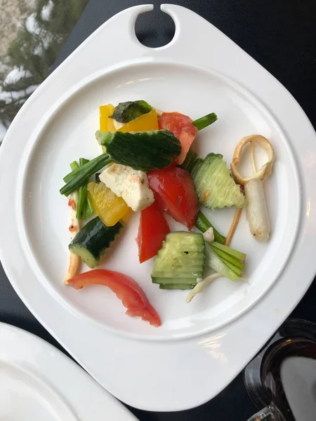 Vegetarische Salade Met Groenten Kaas — Stockfoto