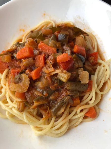 Vegetarian Pasta Vegetables — Stock Photo, Image