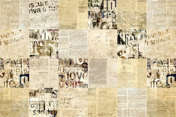 Papel Jornal Grunge Fundo Padrão Newsprint Envelhecido Textura Modelo Jornais — Fotografia de Stock