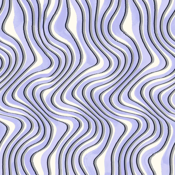 Абстрактний Хвилястий Смугастий Акварельний Фон Рука Намальована Фіолетовими Чорно Білими — стокове фото