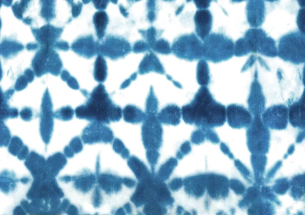 Tie Dye Shibori Pattern Hand Painted Ornamental Indigo Blue Navy — Stock Vector