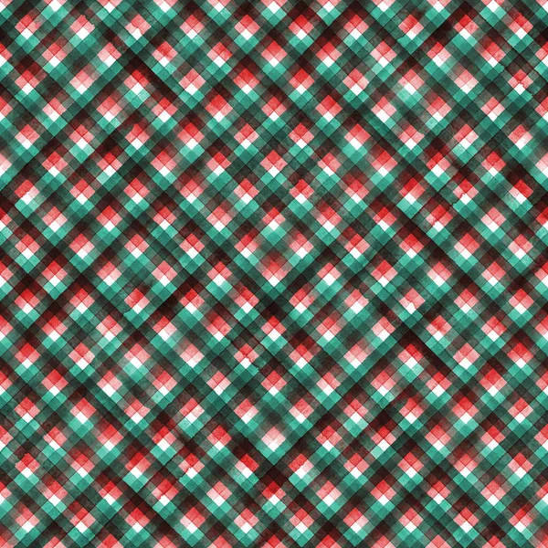 水の色の縞の斜めのシームレスなパターンを果たした 白を背景に赤と緑の縞模様 水彩手描きストライプの質感 布のデザイン ファブリック ラッピング タイルのための印刷 — ストック写真