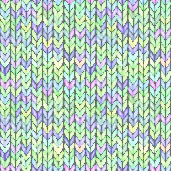 Veelkleurig Realistisch Gebreid Naadloos Patroon Aquarelverf Met Hand Gebreide Textuur — Stockfoto