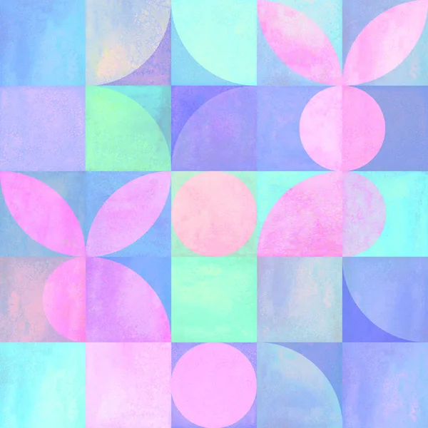 Lapins Pâques Silhouettes Forme Géométrique Simple Motif Aquarelle Art Contemporain — Photo