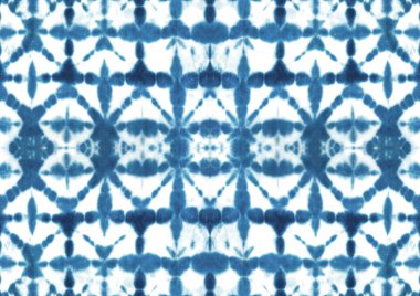 Boya desenli kravat. Elle boyanmış çivit mavisi donanma süslemeleri beyaz arka planda. Soyut doku. Tekstil, kumaş, duvar kağıdı, ambalaj kağıdı baskısı. Vektör