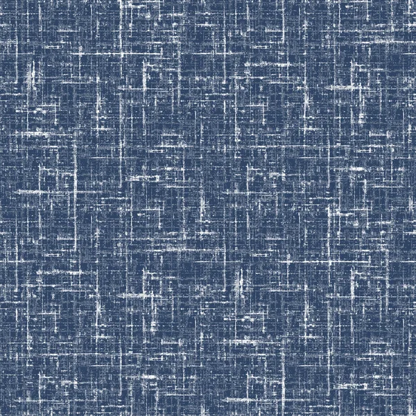 无缝细织亚麻面料背景 蓝色海军斜纹织物对亚麻纤维的自然形态有影响 有机纤维使织物表面材料紧密相连 乡村家居装饰面料效果风格 — 图库照片