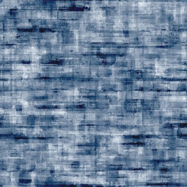 Soyut grunge çapraz geometrik şekiller çağdaş sanat mavi donanma kusursuz desenli arka plan. Suluboya el rengarenk fırça darbeleri dokuyu çizer. Tekstil, duvar kağıdı ve ambalaj için suluboya baskı