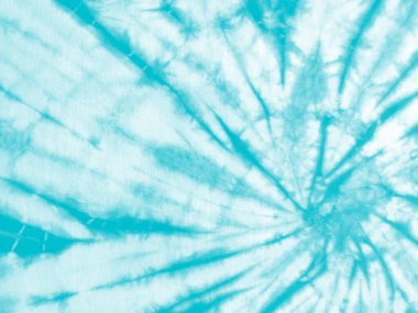 Boya desenli kravat. Soyut kravat boyası tekniği, el boyası kumaş. Turkuaz mavisi, beyaz arkaplanda sarmal elementler. Soyut doku.