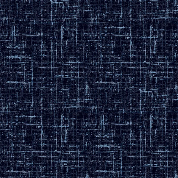 Seamless Detailed Woven Linen Texture Background Blue Navy Denim Effect — Stockfoto