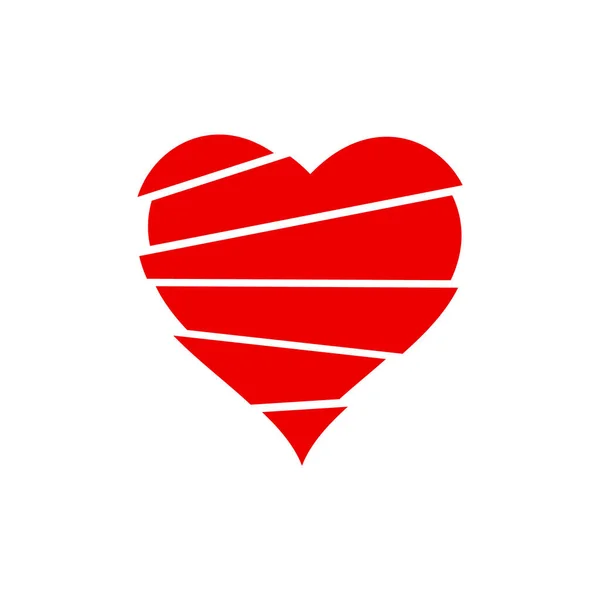 Corazón Rojo Pedazos Concepto Corazón Roto Destroza Corazón Par Separaciones — Vector de stock