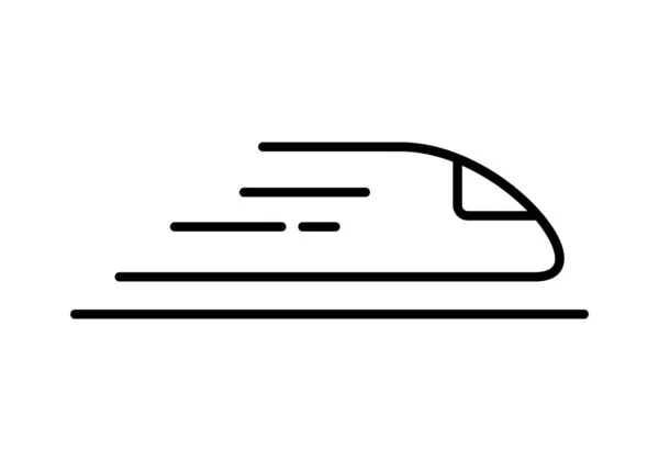 現代の鉄道路線のアイコン 旅行や交通の概念 速度を象徴する線で都市地下鉄 地下鉄道だ 磁気浮上式車両 ベクターイラスト フラット クリップアート — ストックベクタ