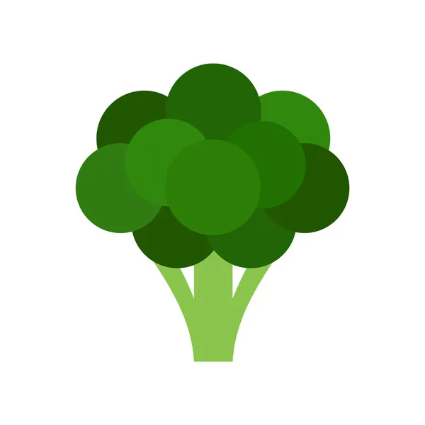 Brócolos Desenhos Animados Coloridos Brócolis Vegetal Verde Fresco Isolado Fundo — Vetor de Stock