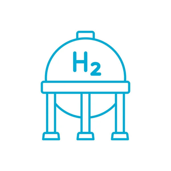 蓝色的氢气罐图标 氢燃料贮存的概念 H2气罐球体 可持续能源替代能源 环保燃料 矢量图解 剪贴画 — 图库矢量图片
